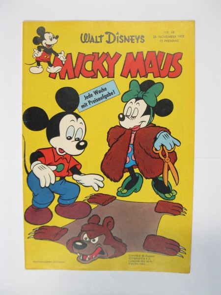 Micky Maus 1959/48 Originalheft vom 28.11.59 in Z (1/1-2). 62363
