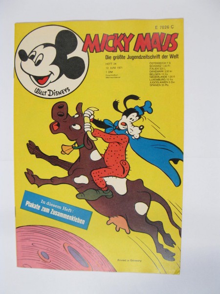 Micky Maus 1971/24 Originalheft vom 12.6.71 in Z (1-2 oS) 54148