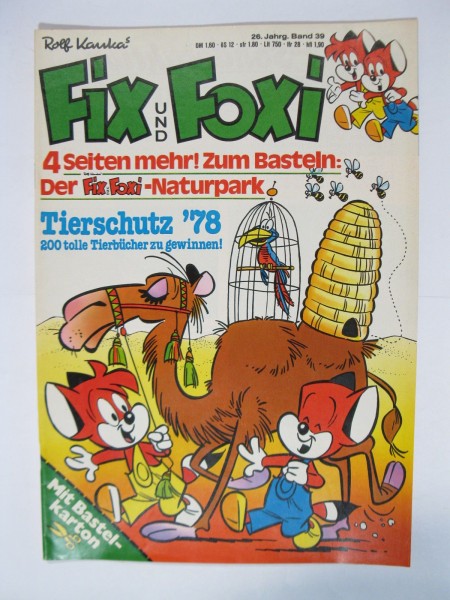 Fix und Foxi 26. Jhrg. 1978/39 + Beilage Kauka Pabel im Z (1). 79547