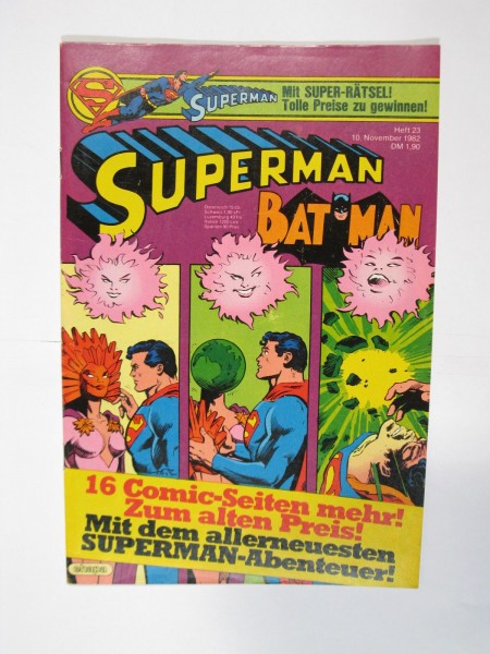 Superman Comic 1982/23 mit BEILAGE Ehapa im Zustand (1/1-2). 66767