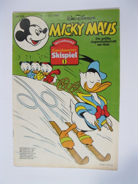 Micky Maus 1980/ 7 Originalheft vom 12.2.80 im Z (1-2). 77657