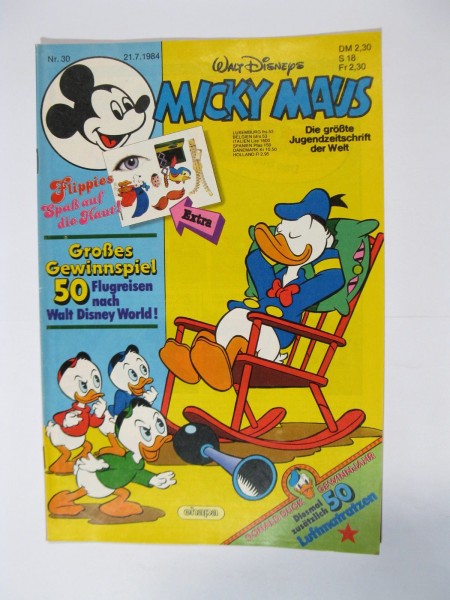 Micky Maus 1984/30 Originalheft vom 21.7.84 im Z (1-2). 78075