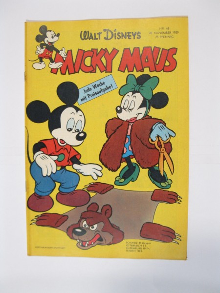 Micky Maus 1959/48 Originalheft vom 28.11.59 in Z (1 r.Kl.) 55217