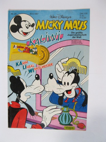 Micky Maus 1987/27 Originalheft vom 25.6.87 im Z (2). 78329