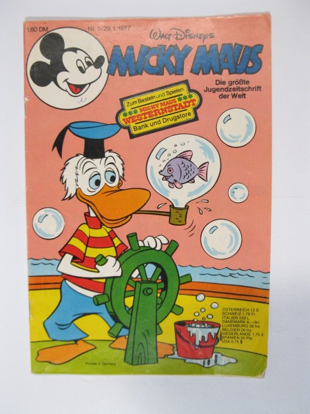 Micky Maus 1977/ 5 Originalheft vom 29.1.77 im Z (2). 77371