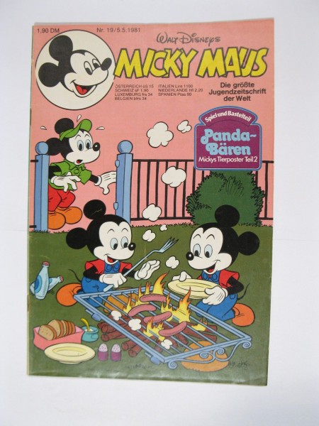 Micky Maus 1981/19 Originalheft vom 5.5.81 im Z (2). 77777