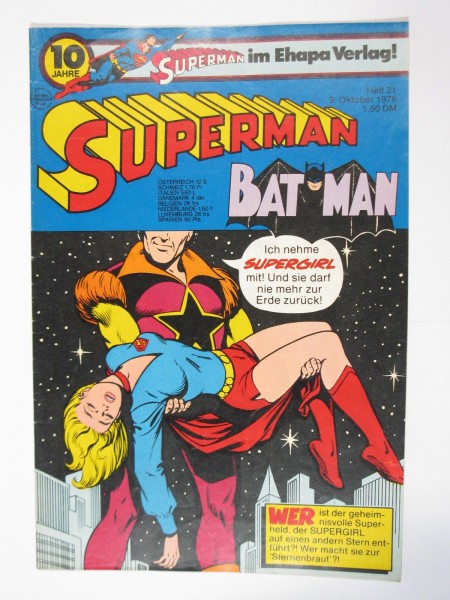 Superman Comic 1976/21 Ehapa im Zustand (1/1-2 oS). 63775