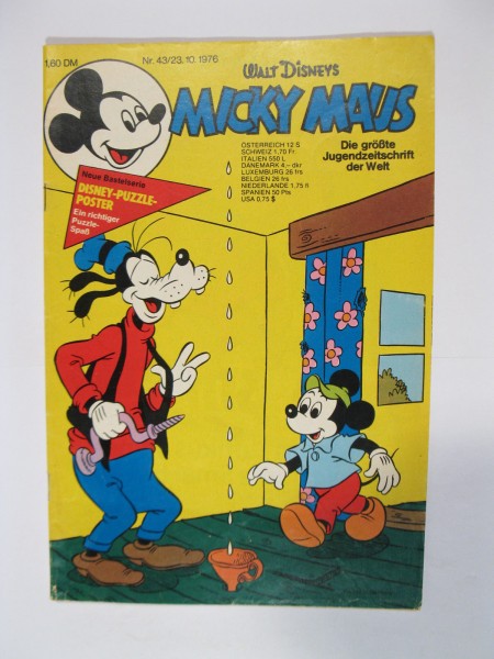 Micky Maus 1976/43 Originalheft vom 23.10.76 im Z (2). 77353