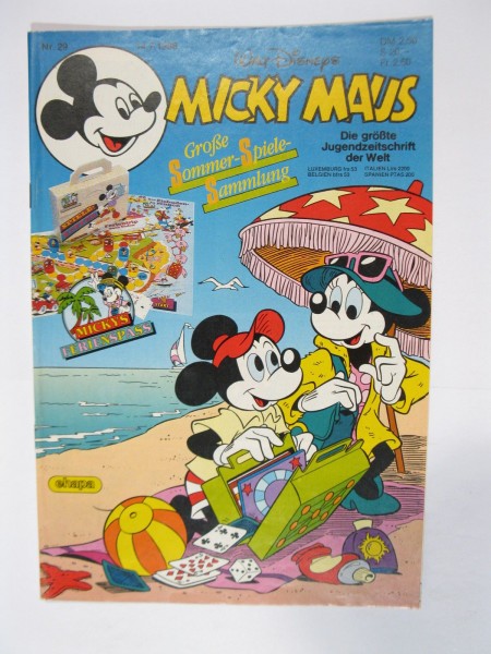 Micky Maus 1988/29 Originalheft vom 14.7.88 im Z (1-2). 78405