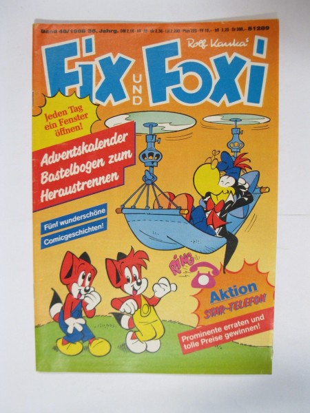 Fix und Foxi 36. Jhrg. 1988/48 + Beilage Kauka Pabel im Z (1-2). 80143