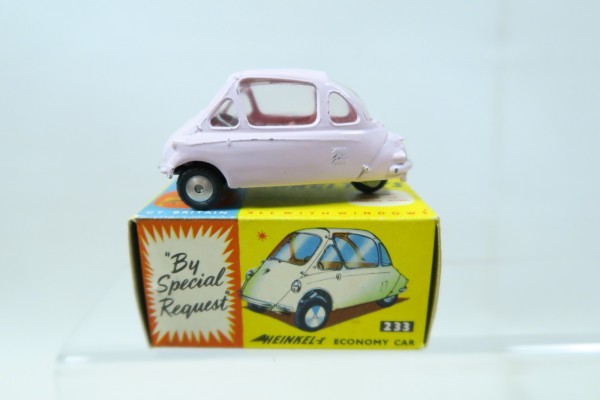 Corgi Toys 233 Heinkel Economy Car rosa 1/43 in OVP 150716