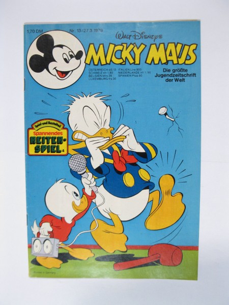 Micky Maus 1979/13 Originalheft vom 27.3.79 im Z (1/1-2). 77563