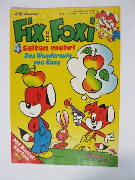 Fix und Foxi 26. Jhrg. 1978/31 + Beilage Kauka Pabel im Z (1). 79543